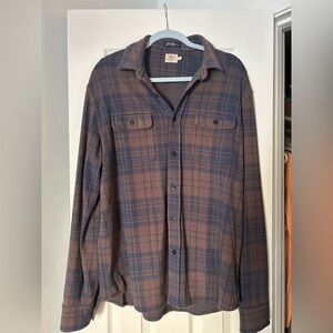 Faherty Brown and Blue Plaid Casual Button Down Shirt